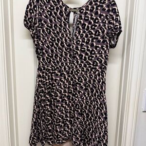 Leopard Print Short Sleeve Dress